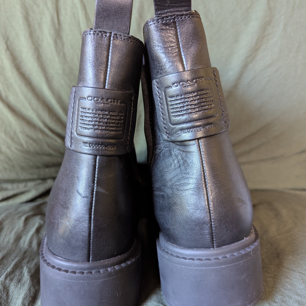 Coach Black Leather Ankle Boots - Picture 3 of 7
